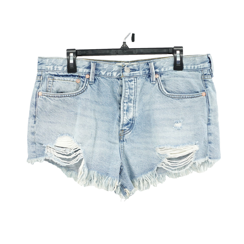 We The Free Jean Shorts SZ 32 Denim Cutoff Distressed 90s Retro High Rise Grunge